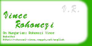 vince rohonczi business card